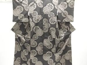 大特価品　源氏車模様織り出し本場泥大島紬着物(5マルキ)